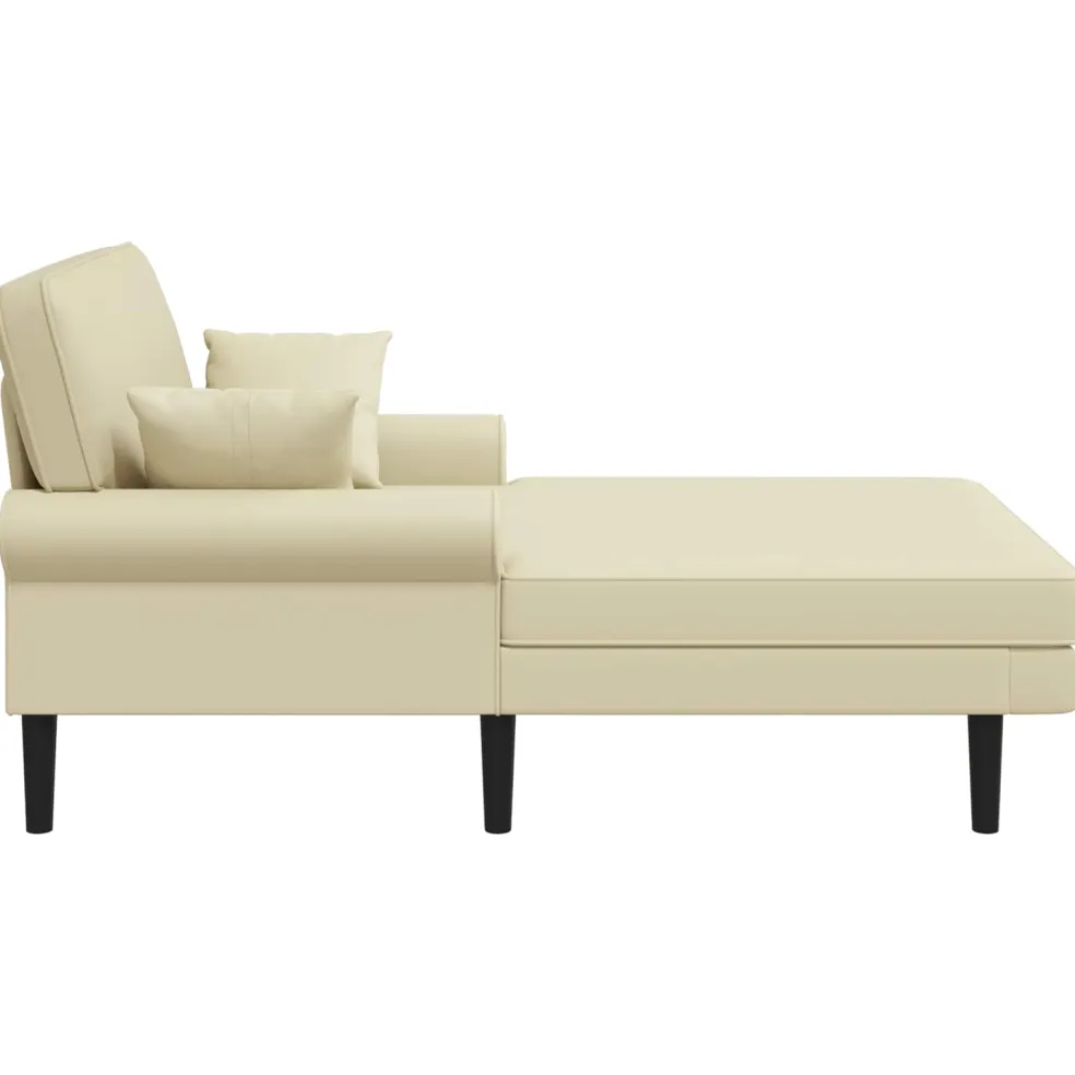 vidaXL Chaise longue Crèmekleurig Kunstleer