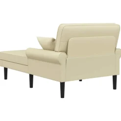 vidaXL Chaise longue Crèmekleurig Kunstleer