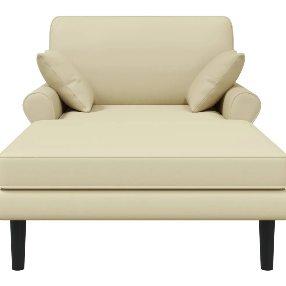 vidaXL Chaise longue Crèmekleurig Kunstleer