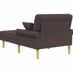 vidaXL Chaise longue Donkerbruin Stof