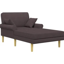 vidaXL Chaise longue Donkerbruin Stof