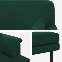 vidaXL Chaise longue Donkergroen fluweel