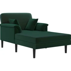 vidaXL Chaise longue Donkergroen fluweel