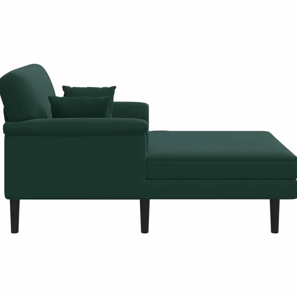vidaXL Chaise longue Donkergroen fluweel