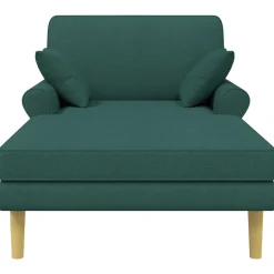 vidaXL Chaise longue Donkergroen Stof