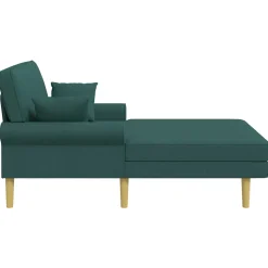 vidaXL Chaise longue Donkergroen Stof