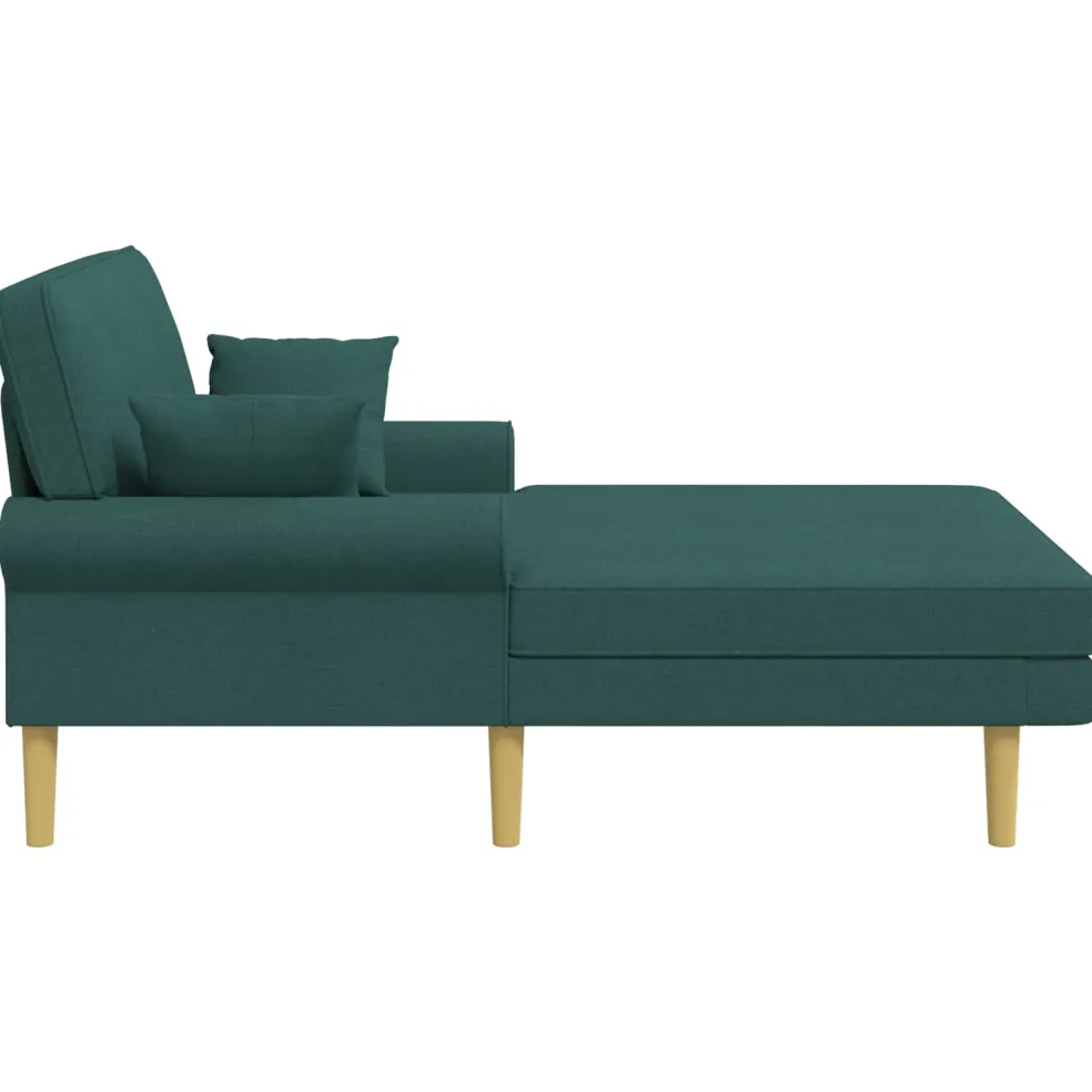 vidaXL Chaise longue Donkergroen Stof