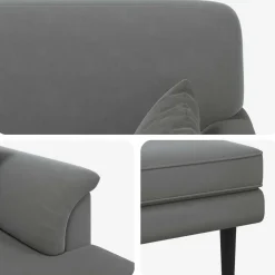 vidaXL Chaise longue Donkergrijs fluweel