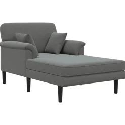 vidaXL Chaise longue Donkergrijs fluweel