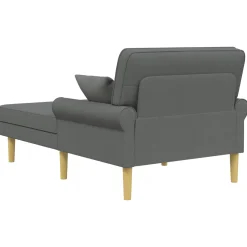 vidaXL Chaise longue Donkergrijs Stof