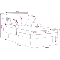vidaXL Chaise longue Donkergrijs Stof