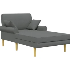 vidaXL Chaise longue Donkergrijs Stof