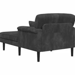 vidaXL Chaise longue Donkergrijs Katoenen stof
