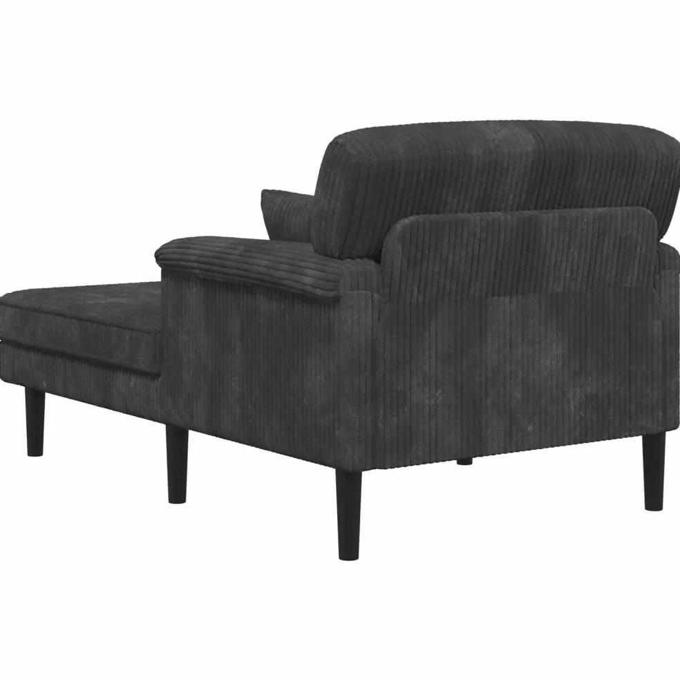 vidaXL Chaise longue Donkergrijs Katoenen stof