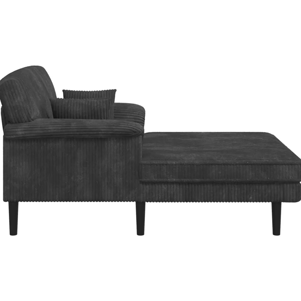 vidaXL Chaise longue Donkergrijs Katoenen stof