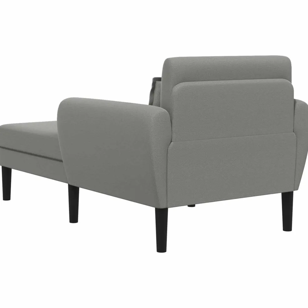 vidaXL Chaise longue Donkergrijs Grof geweven fluweel