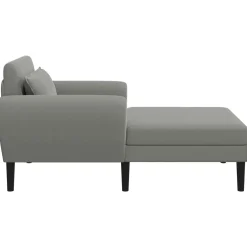 vidaXL Chaise longue Donkergrijs Grof geweven fluweel