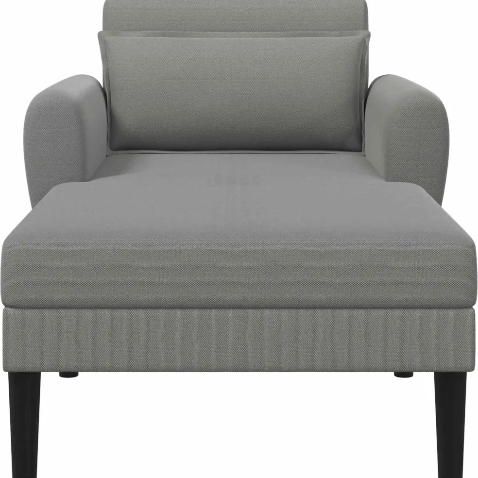 vidaXL Chaise longue Donkergrijs Grof geweven fluweel