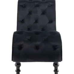 vidaXL Chaise longue fluweel zwart