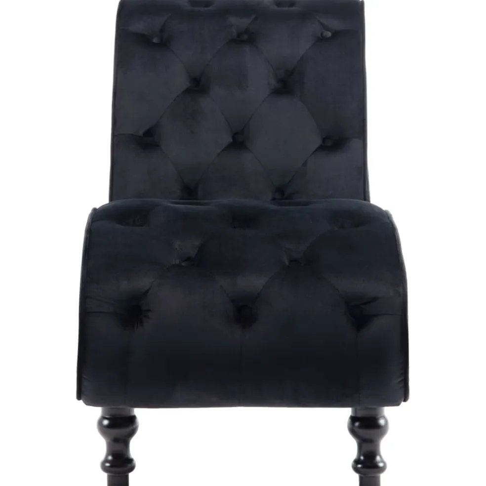 vidaXL Chaise longue fluweel zwart
