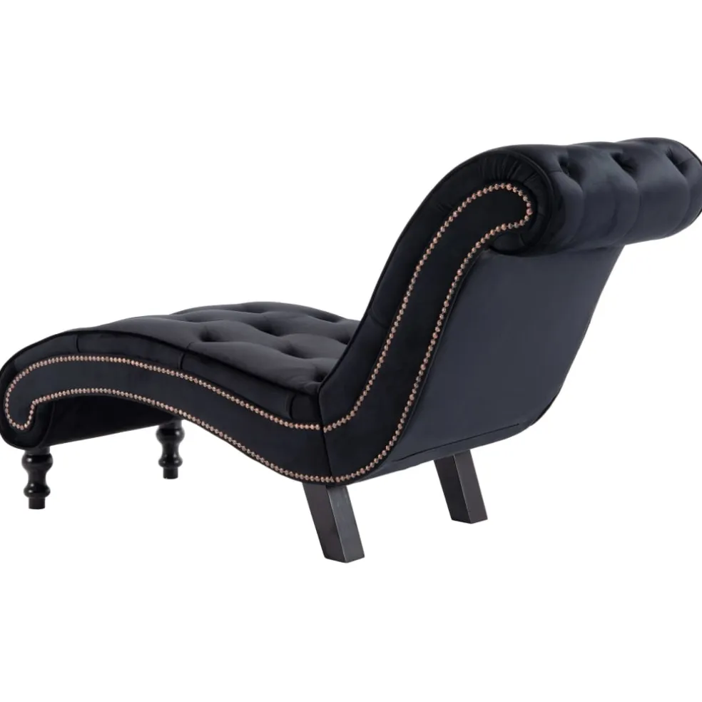 vidaXL Chaise longue fluweel zwart