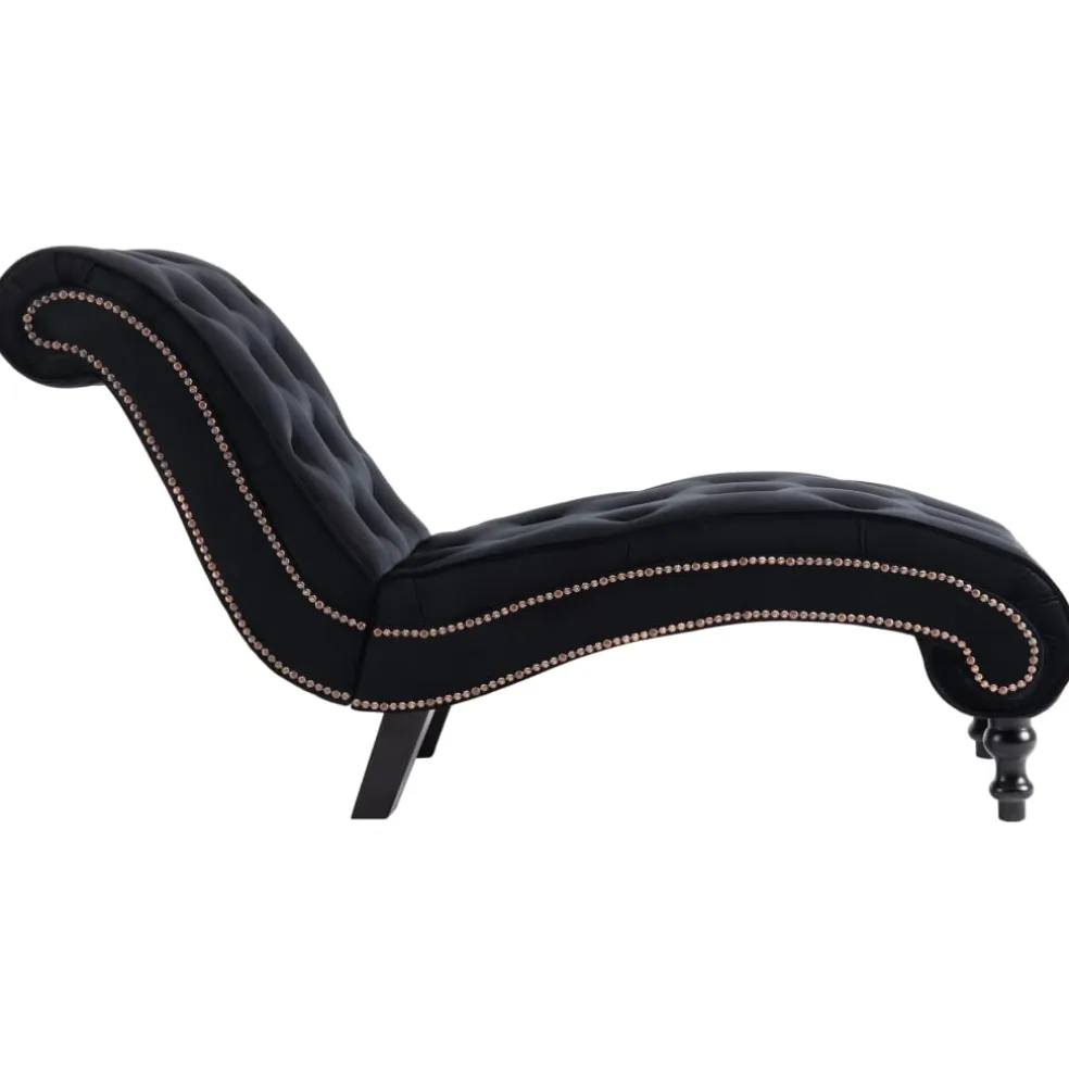 vidaXL Chaise longue fluweel zwart