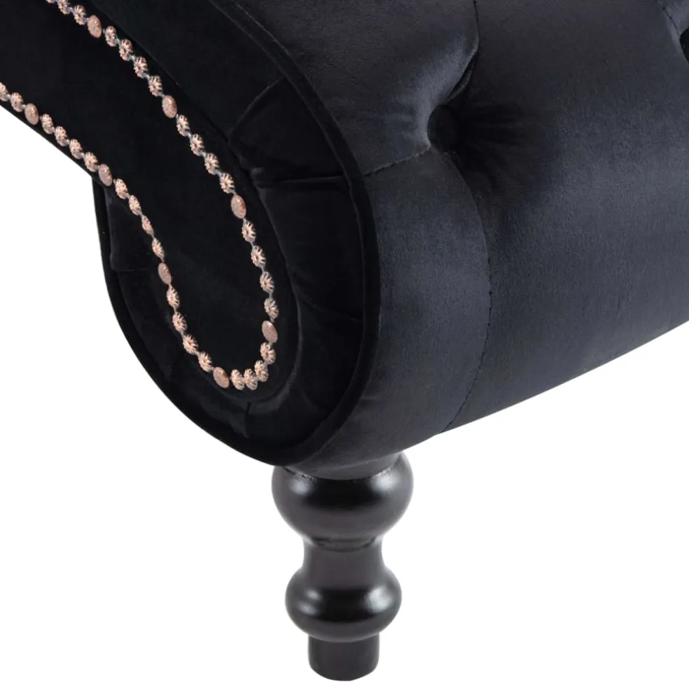 vidaXL Chaise longue fluweel zwart
