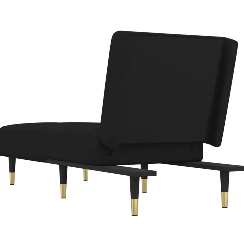 vidaXL Chaise longue fluweel zwart