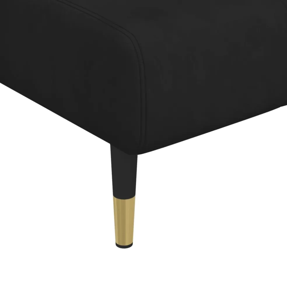 vidaXL Chaise longue fluweel zwart