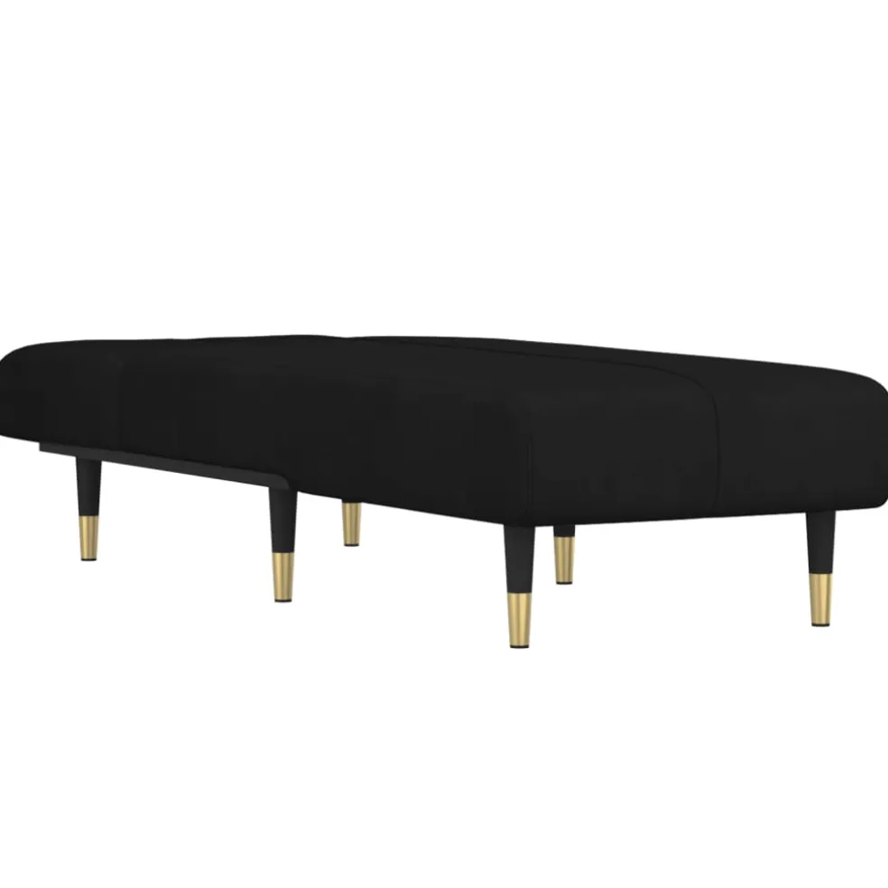 vidaXL Chaise longue fluweel zwart