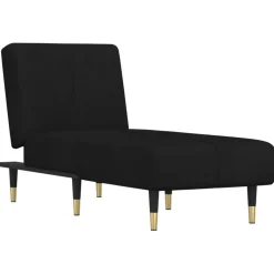 vidaXL Chaise longue fluweel zwart