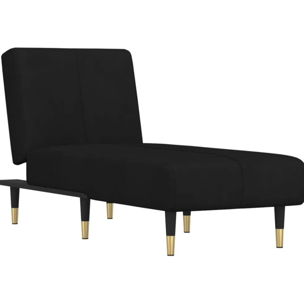 vidaXL Chaise longue fluweel zwart