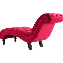 vidaXL Chaise longue fluweel rood