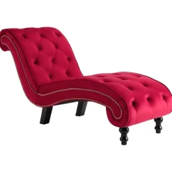 vidaXL Chaise longue fluweel rood