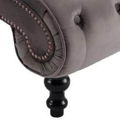 vidaXL Chaise longue fluweel grijs