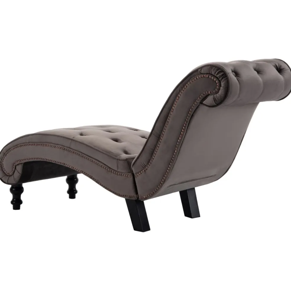 vidaXL Chaise longue fluweel grijs