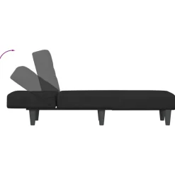 vidaXL Chaise longue fluweel zwart