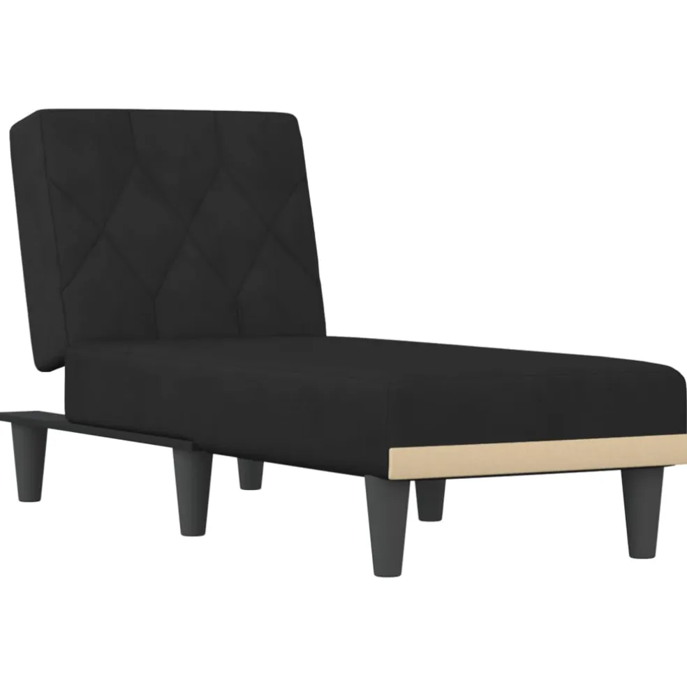 vidaXL Chaise longue fluweel zwart