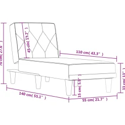 vidaXL Chaise longue fluweel zwart