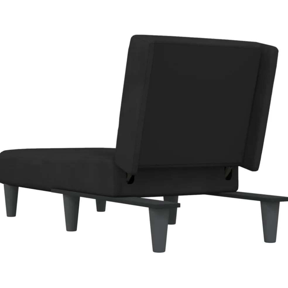 vidaXL Chaise longue fluweel zwart