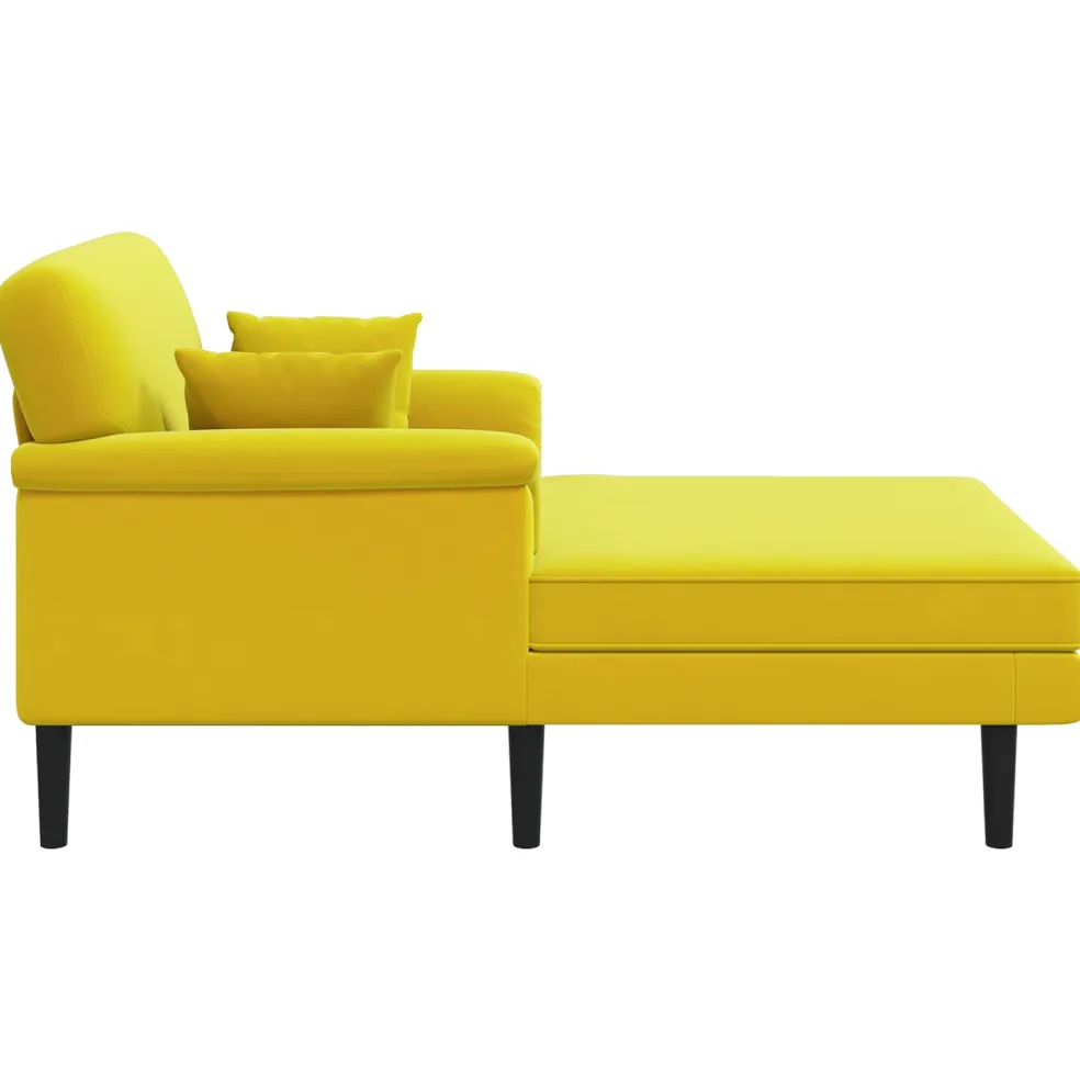 vidaXL Chaise longue Geel fluweel