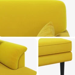 vidaXL Chaise longue Geel fluweel