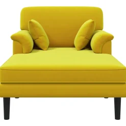 vidaXL Chaise longue Geel fluweel