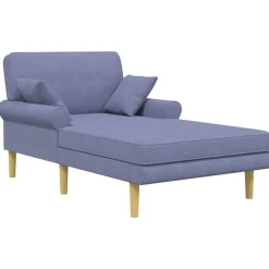 vidaXL Chaise longue Jeans Blauw Stof