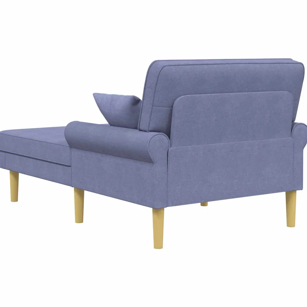 vidaXL Chaise longue Jeans Blauw Stof