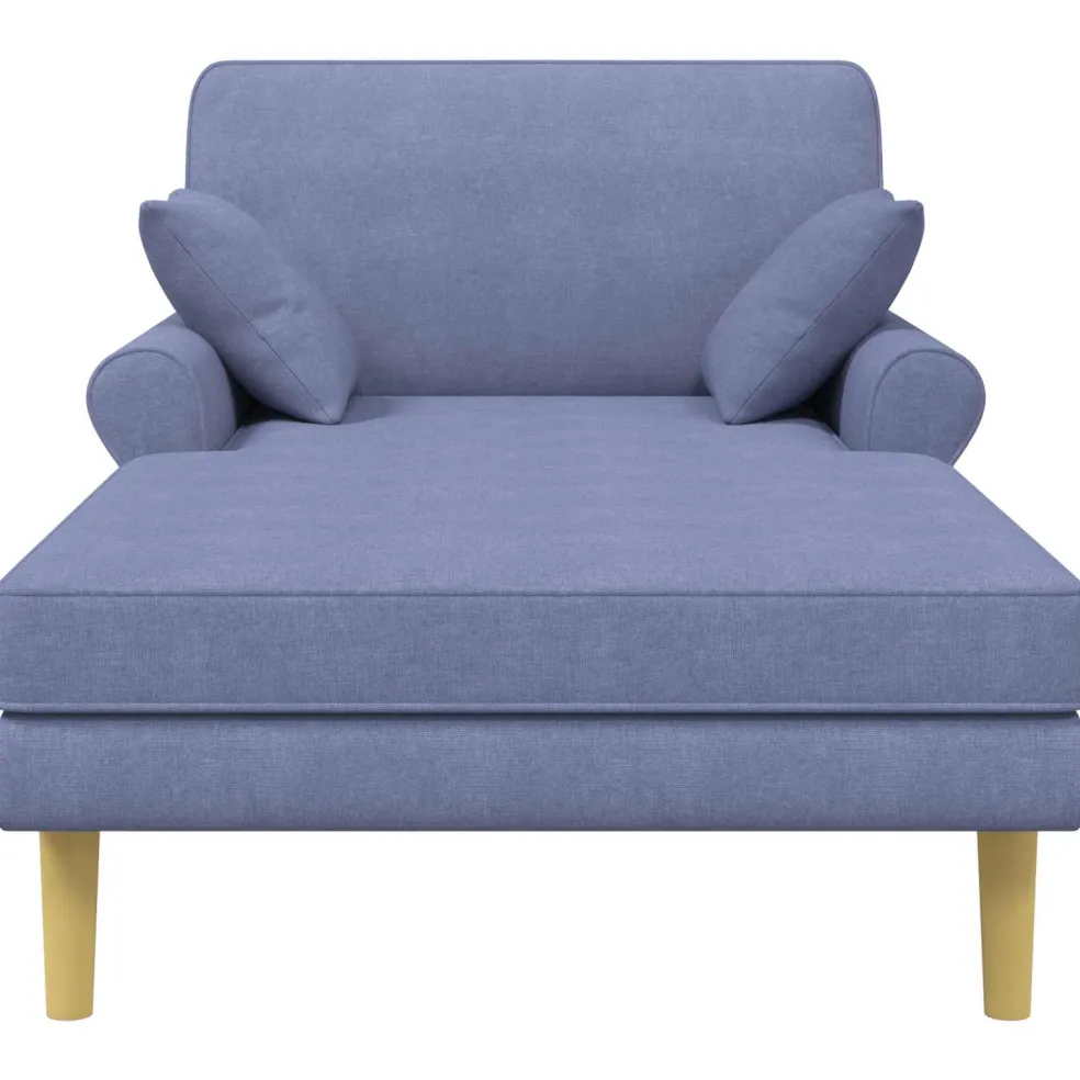 vidaXL Chaise longue Jeans Blauw Stof
