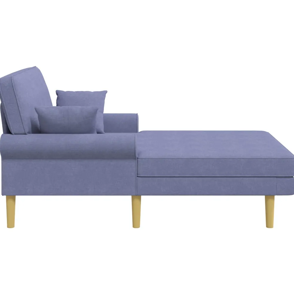 vidaXL Chaise longue Jeans Blauw Stof