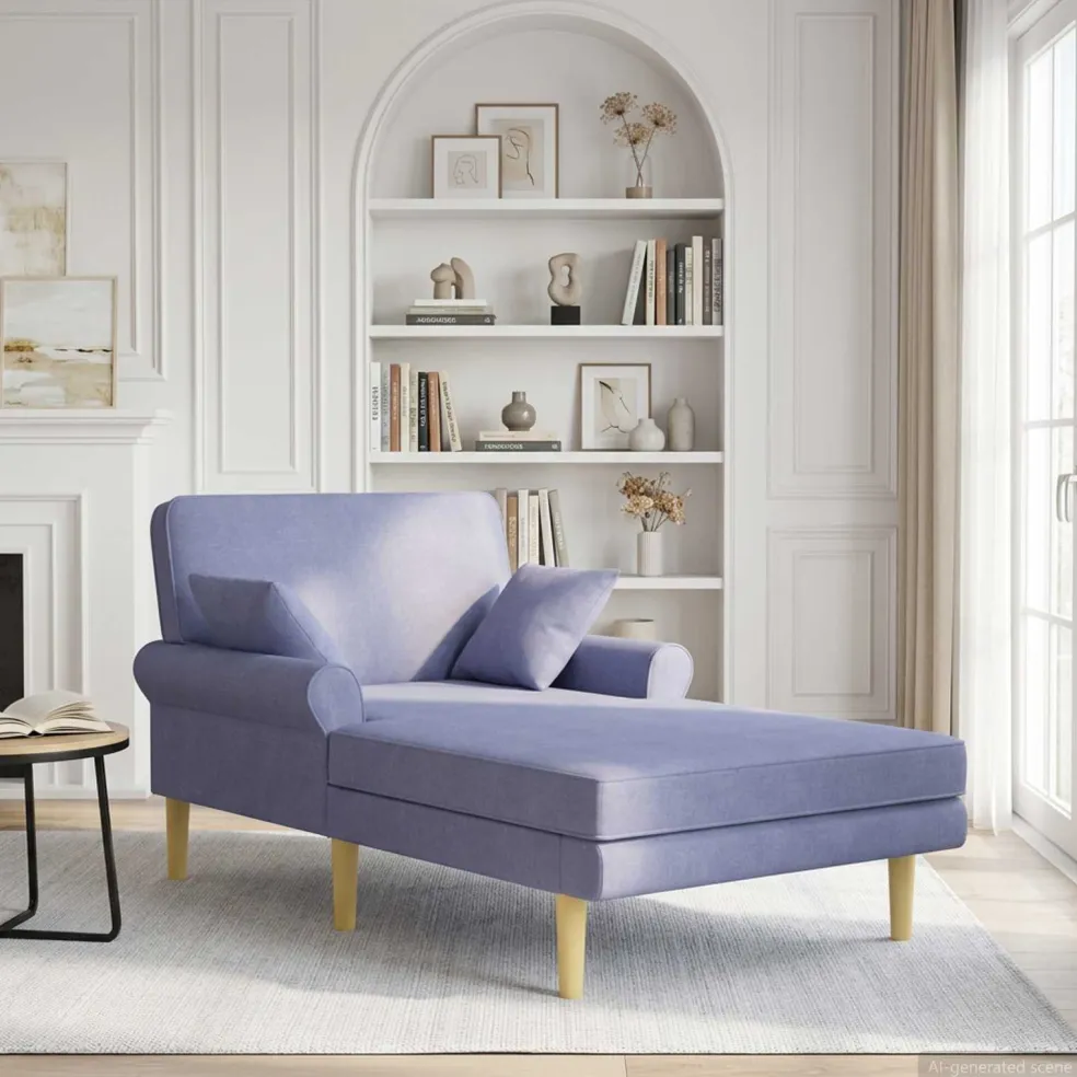 vidaXL Chaise longue Jeans Blauw Stof