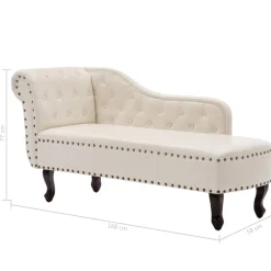 vidaXL Chaise longue kunstleer crèmewit