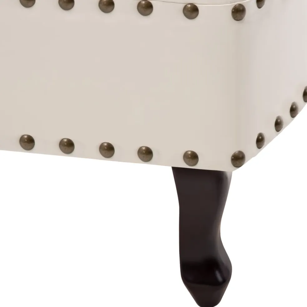 vidaXL Chaise longue kunstleer crèmewit